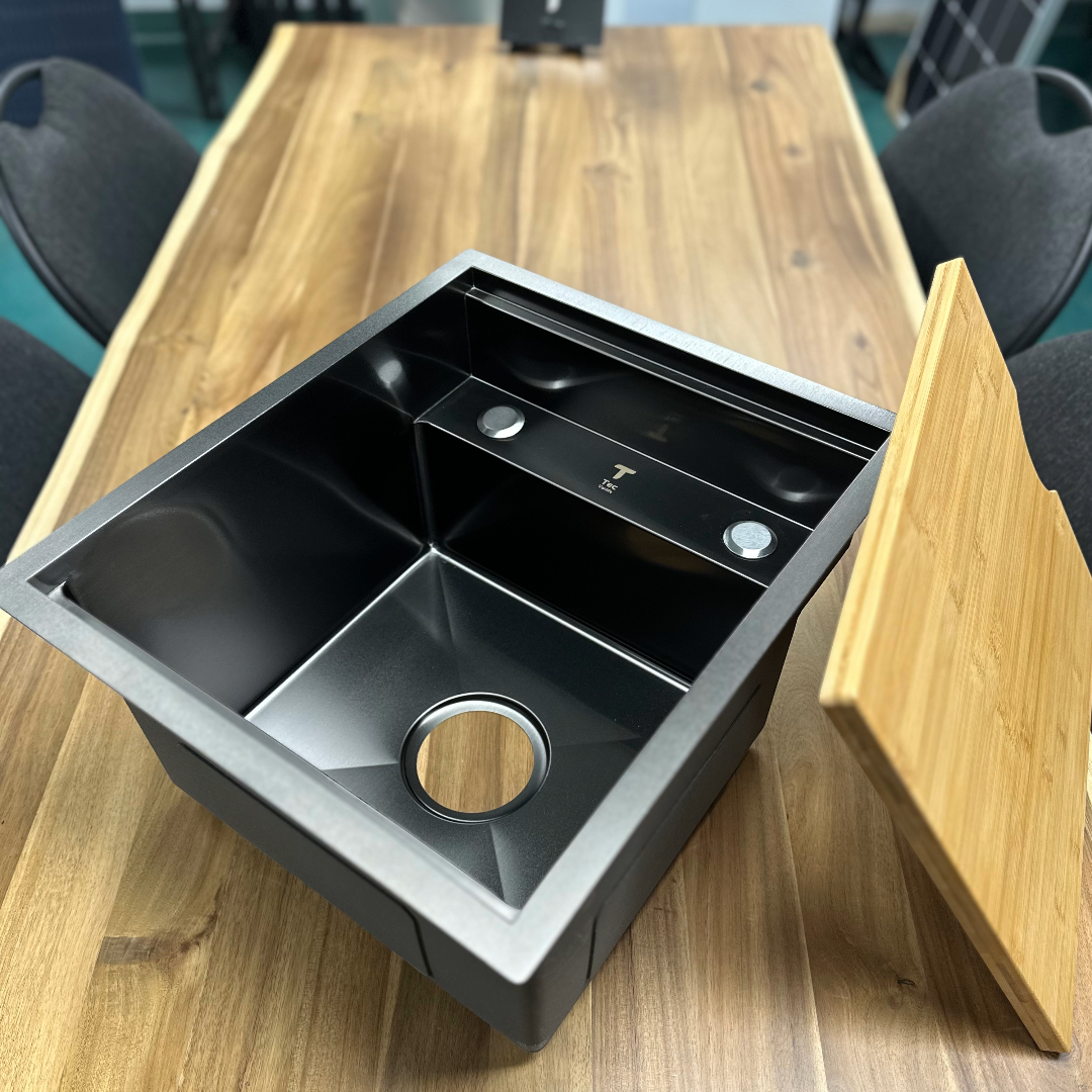 Black Nanotech Stainless Steel Sink RV / Camper With Pull Out Faucet