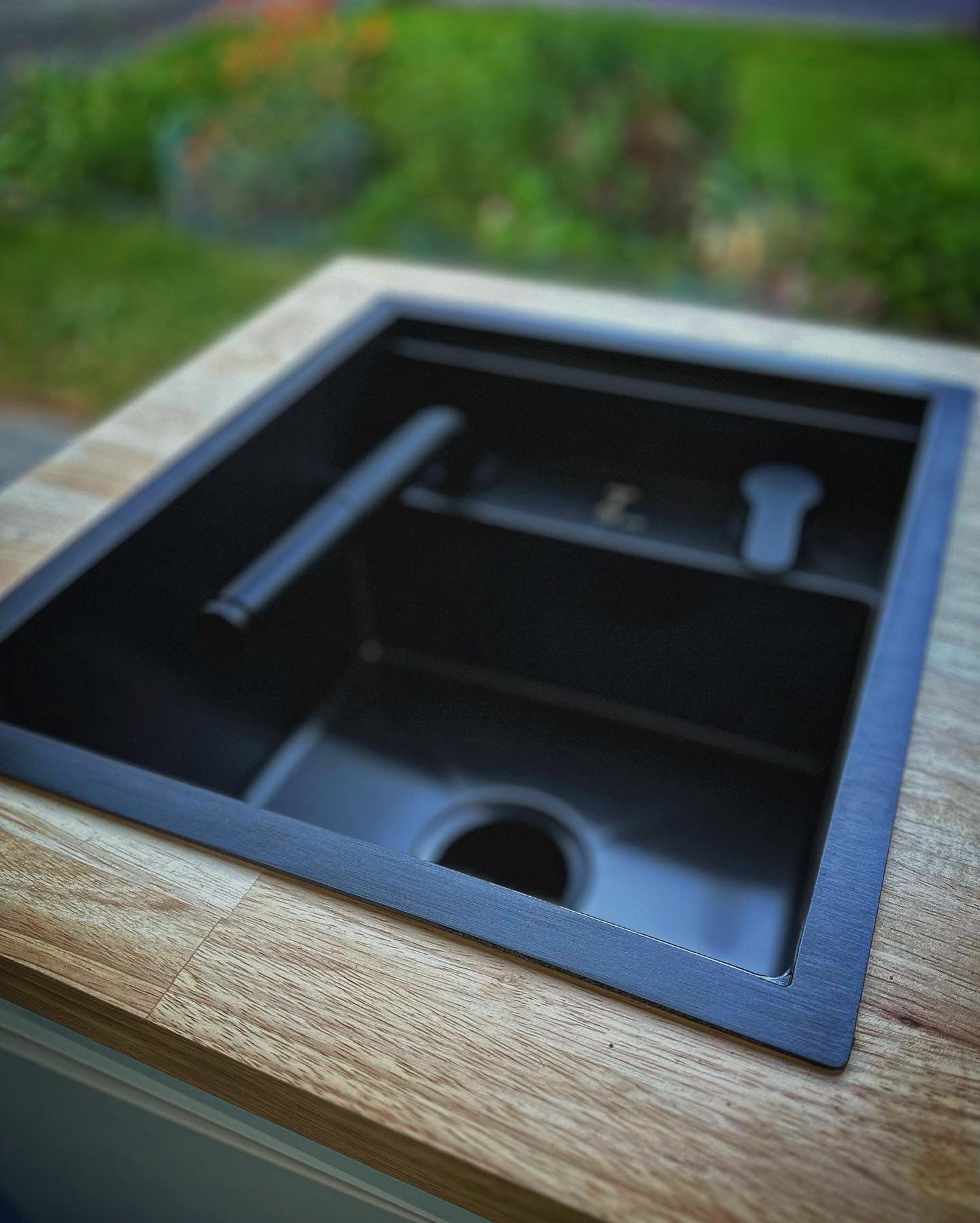 Black Nanotech Stainless Steel Sink RV / Camper With Pull Out Faucet