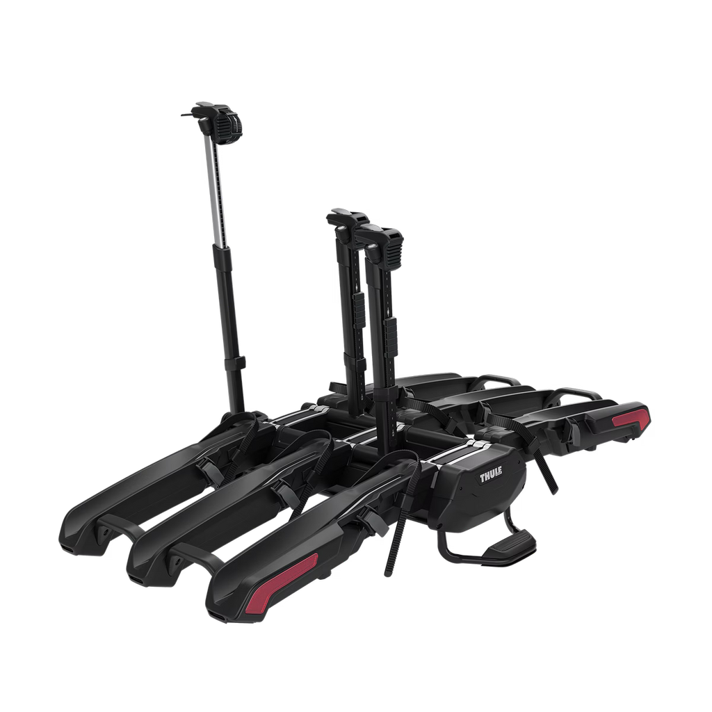 Thule Epos w/ lights 3-bike foldable hitch platform bike rack with lights & license plate holder