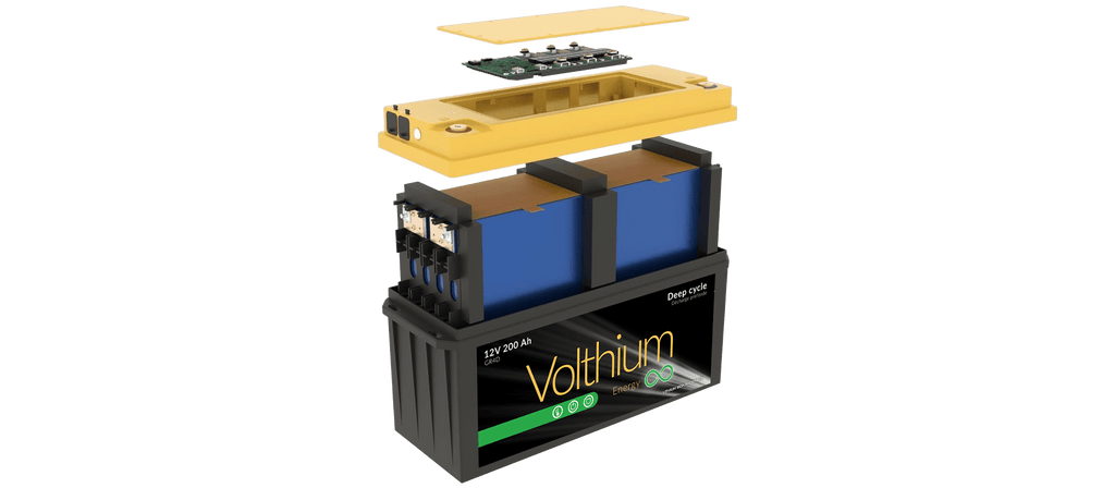 Batterie Volthium 12,8 V 200 Ah à auto-chauffage avec interrupteur marche/arrêt, groupe 4D 