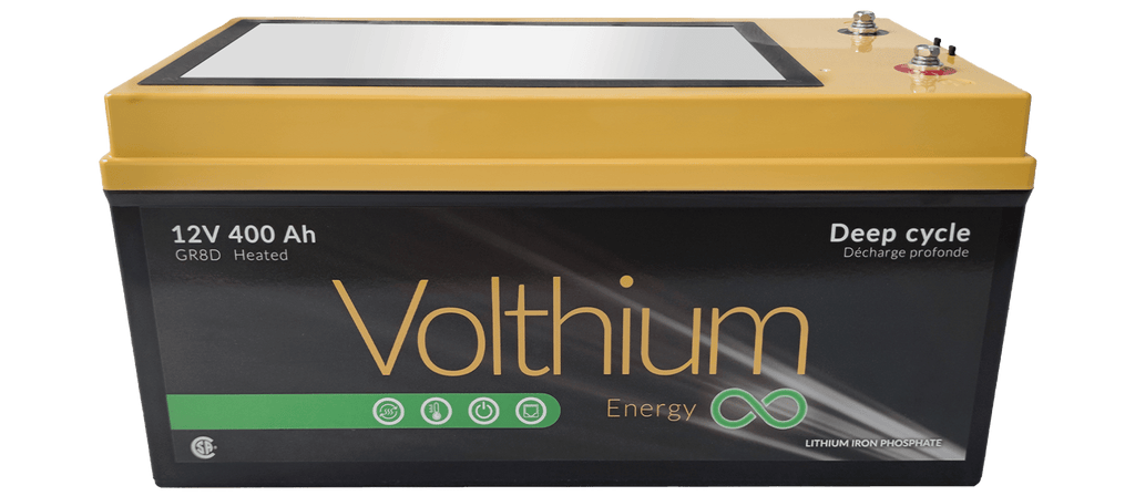 Batterie Volthium 12V 400Ah auto-chauffante avec écran LCD 