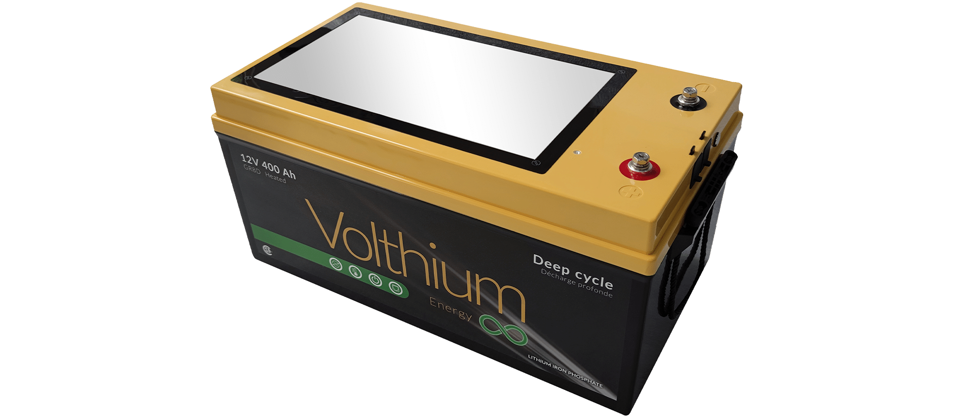 Batterie Volthium 12V 400Ah auto-chauffante avec écran LCD 