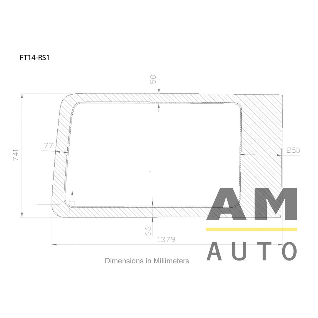 Porte coulissante vitrée fixe AMA pour Ford Transit (2015-présent)