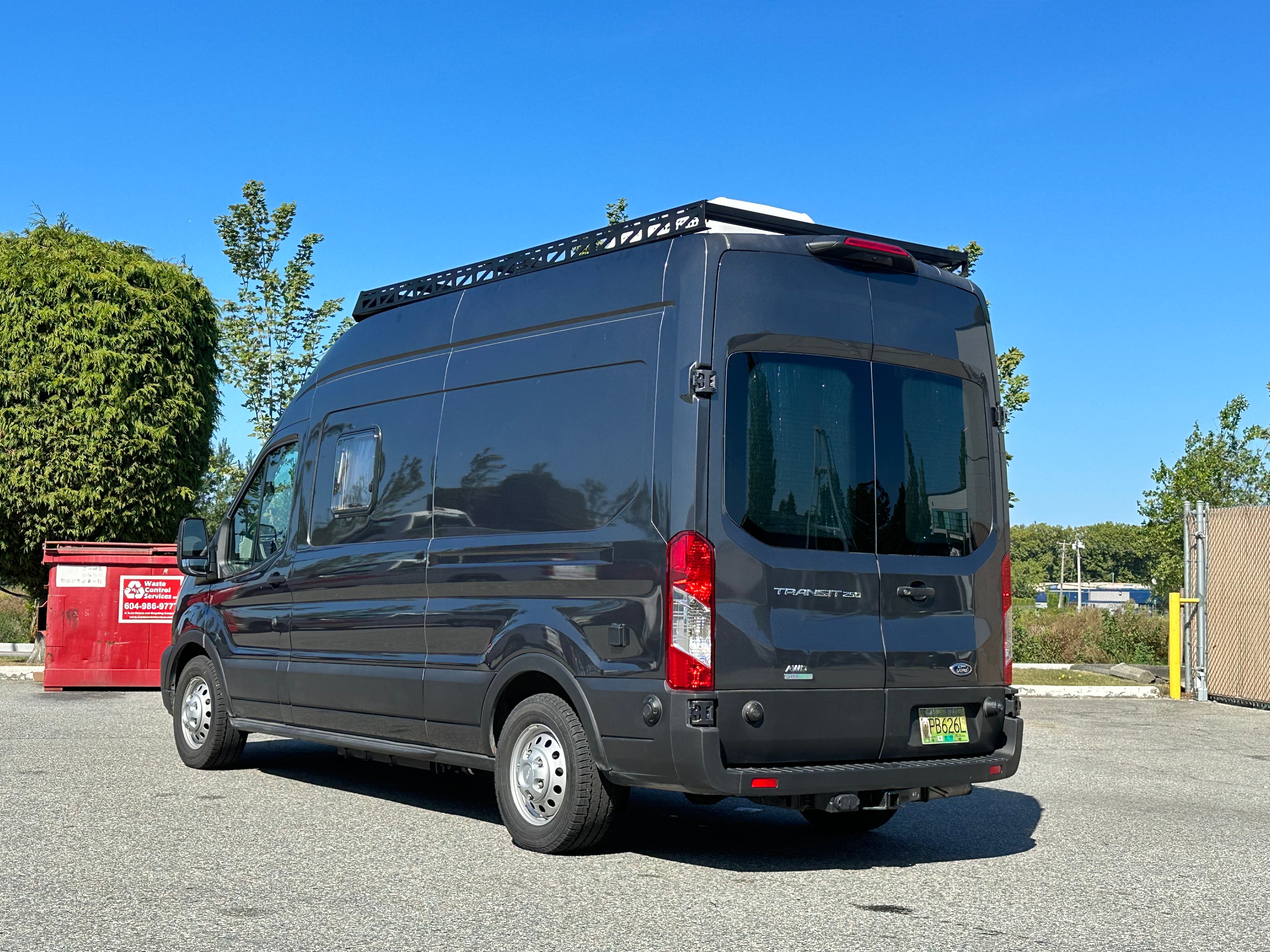 Ford Transit 148 roof rack side view
