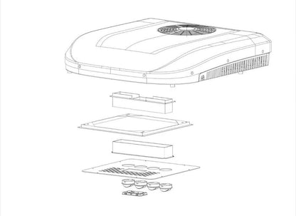 CaveWave C2 SERIES 12V/24V/48V ROOFTOP AIR CONDITIONER 8500-9500BTU (14" x 14" OPENING)