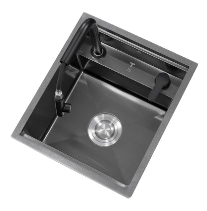 Black Nanotech Stainless Steel Sink RV / Camper With Pull Out Faucet