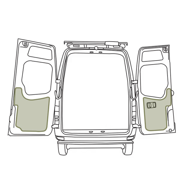 Panneaux de rangement inférieurs de porte arrière VanEssential pour Mercedes Sprinter NCV3 2007-2018 (paire)