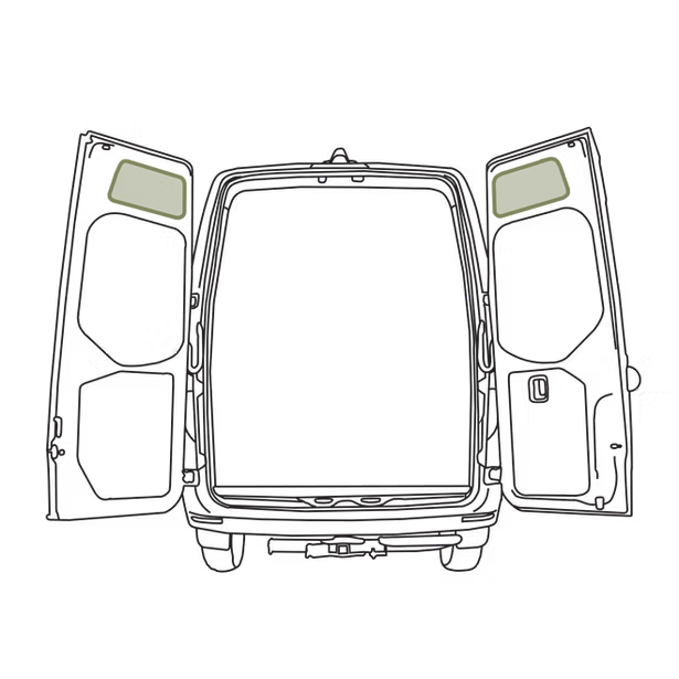 Panneaux de rangement supérieurs de porte arrière pour Mercedes Sprinter VanEssential (paire)