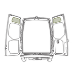 Panneaux de rangement supérieurs de porte arrière pour Mercedes Sprinter VanEssential (paire)