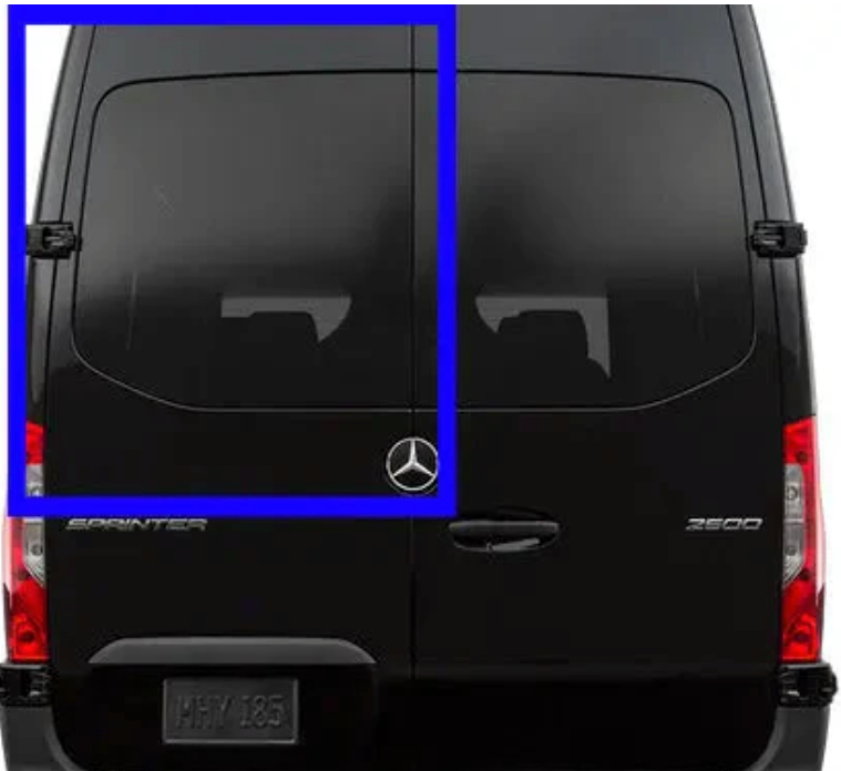 VWD Mercedes Sprinter Van Window 2019+ Driver Side Rear Cargo Door (SL119-F)
