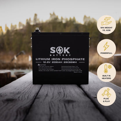 SOK 100Ah | 12V - Heated LiFePO4 Lithium Battery