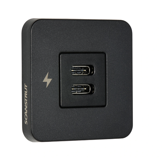 Scanstrut TILE Dual USB-C Interior Charging Socket – Black Bezel