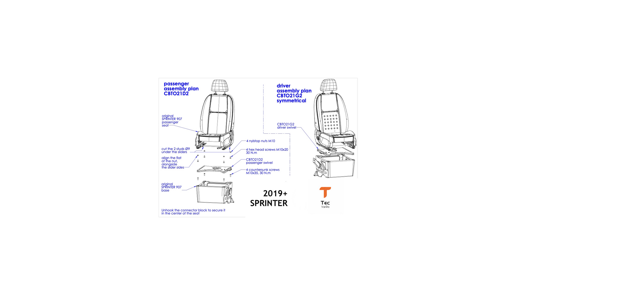 Mercedes Sprinter 19+ Scopema Seat Swivels
