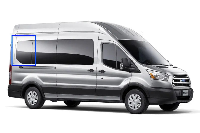 VWD Ford Transit Van Fixed Window Medium / High Roof 2015+ Passenger Side Rear Quarter 148"WB (DTT18008) - Campervan HQ