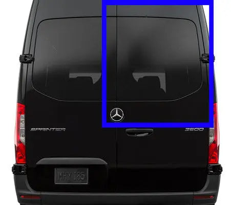 VWD Mercedes Sprinter Van Fixed Window 2019+ Passenger Side Rear Cargo Door (DTSPCR018) - Campervan HQ