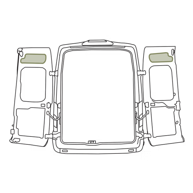 Panneaux de rangement supérieurs de porte arrière VanEssential pour Ford Transit (paire) 