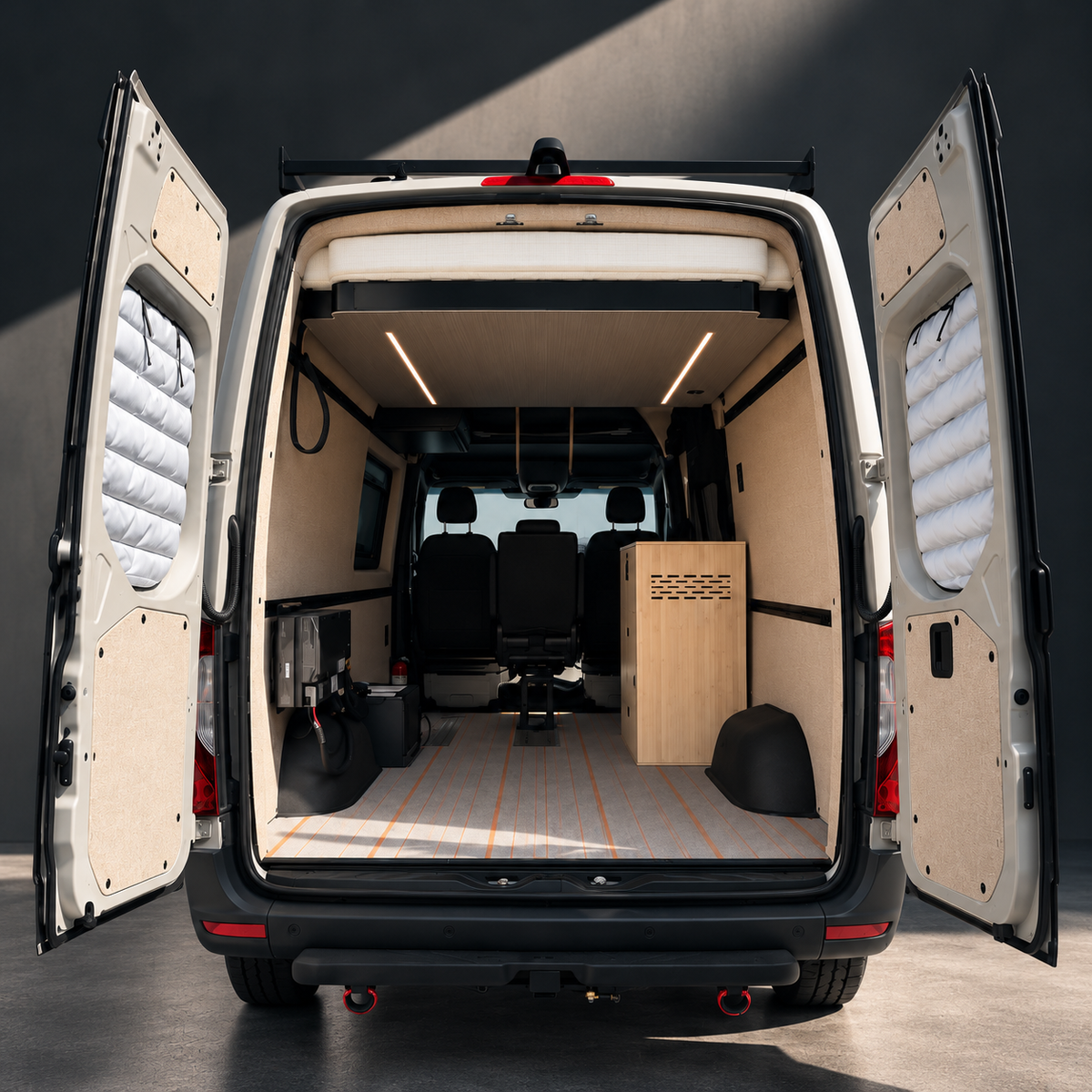 RoamLabX Camper Van Expandable Elevator Bed