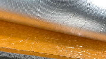 Duck Liner reflective foil surface and peel-and-stick backing detail